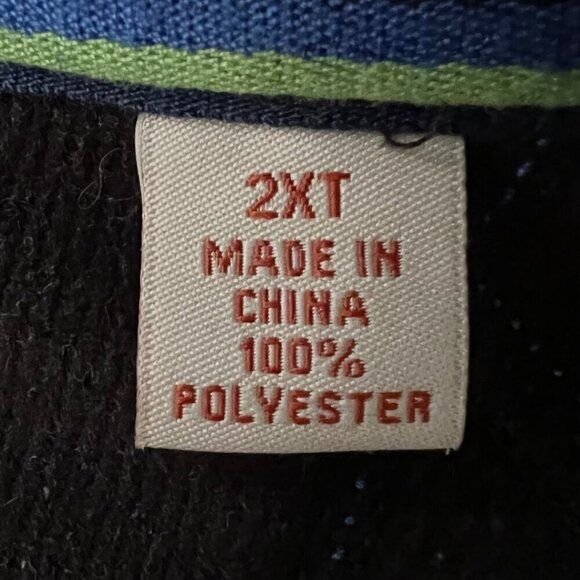 Tommy Bahama Dark Navy Fleece Quarter Zip Sweater Men's 2XT - Picture 8 of 8